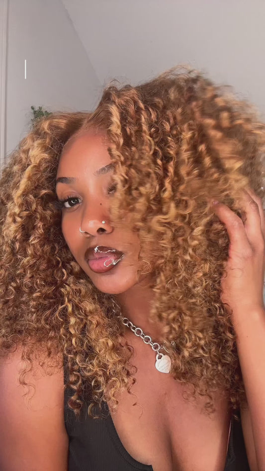 7x5 20 inch Kinky Curly Highlight Wig